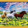 Diy oil painting, paint by number kit- Gallop 16*20 inch.