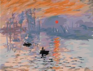 Diy oil painting, paint by number kit- worldwide famous oil painting Impression Sunrise by Monet 16*20 inch.
