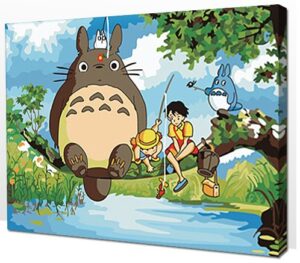 Diy oil painting, paint by number kit- My Neighbor Totoro 16*20 inch.