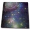3dRose db_112990_1 Stars Galaxies and Nebulas-Navy Night Sky Blue and Purple Space Photography Collage-Astronomy Drawing Book, 8 by 8-Inch