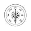 Clear Window Cling 6 inch x 4 inch Line Drawing Compass