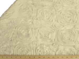 58'' Wide Splenda Satin Ribbon Rosette Ivory Fabric By The Yard