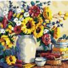 Diy oil painting, paint by number kit- Daisies bloom 16*20 inch.