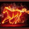Diy oil painting, paint by number kit- Fire horse 16*20 inch.