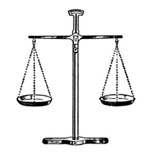 Clear Window Cling 6 inch x 4 inch Line Drawing Justice Scales