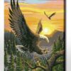 Diy oil painting, paint by number kit- Eagle 16*20 inch.