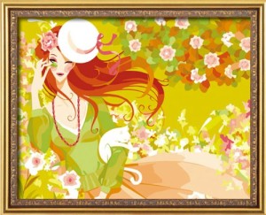 Diy oil painting, paint by number kit- Charming 16*20 inch.