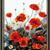 Diy oil painting, paint by number kit- Red Poppy 16*20 inch.