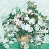Diy home decor digital canvas oil painting by number kits worldwide famous oil painting White Rose by Van Gogh 16*20 inch.