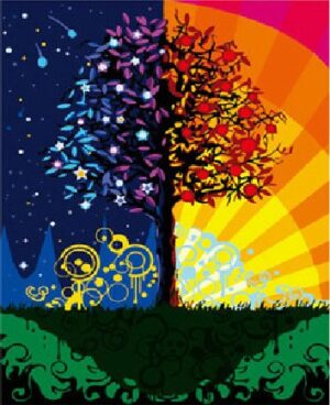 Diy oil painting, paint by number kit- Abstract tree 16*20 inch.