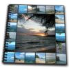 3dRose db_32634_1 Hawaii Sunset Collage Travel Photography Tropical-Drawing Book, 8 by 8-Inch