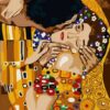Diy oil painting, paint by number kit- worldwide famous oil painting The Kiss by Klimt 16*20 inch.