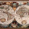 17th Century World Map Poster Print