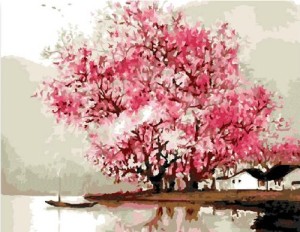 Diy oil painting, paint by number kit- Misty Rain 16*20 inch.