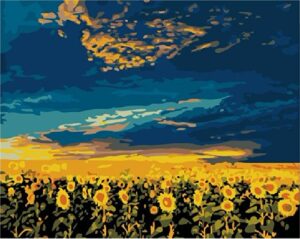 Diy oil painting, paint by number kit- Sunflower vast 16*20 inch.
