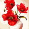 Diy oil painting, paint by number kit- Two Flowers Vases 16*20 inch.