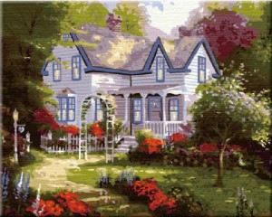 Diy oil painting, paint by number kit- Spring House 16*20 inch.