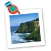 qs_24852_10 777images Digital Paintings Landscapes – Digital Oil Painting Oregon coast High cliffs pounding waves ocean – Quilt Squares – 25×25 inch quilt square